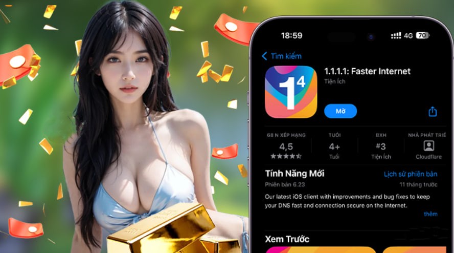 Hình ảnh quảng cáo của df999 hiển thị nền tảng và các lợi ích